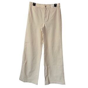 Madewell Wide-Leg Pant Corduroy High Rise Women 29 Ivory NWT $138 NX207